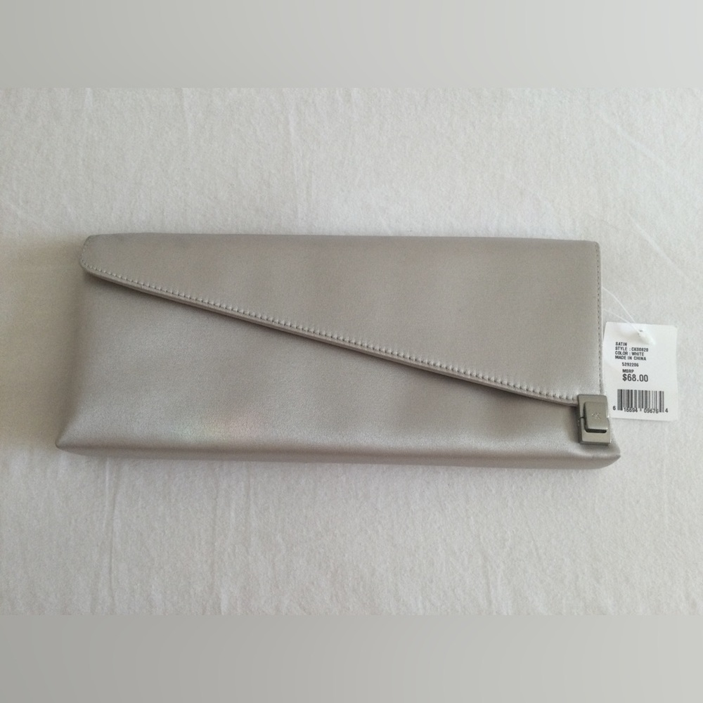 NWT Calvin Klein Satin Clutch/Shoulder Bag